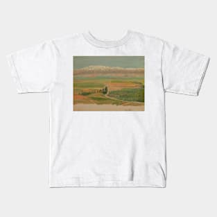 Mountains near Baalbec by Frederic Edwin Church Kids T-Shirt